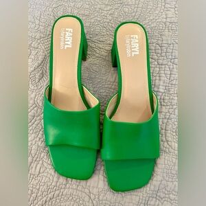 FARYL by Farylrobbin “PIP” Women’s Size 12 GREEN Heeled Sandals
